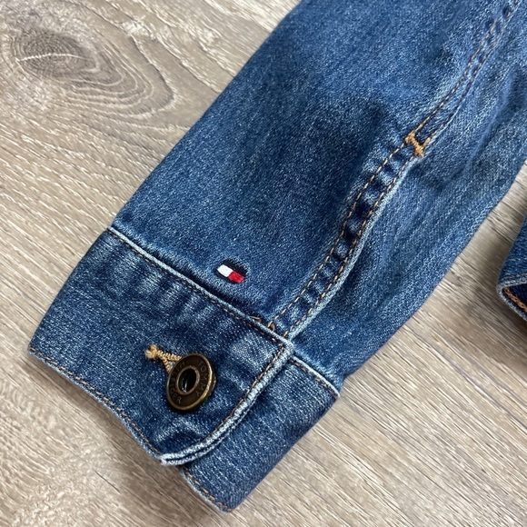 Y2K Tommy Jeans Hilfiger Womens Denim Trucker Jacket Dark Wash size XS - Picture 6 of 6